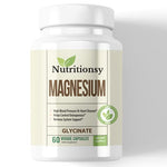 Nutritionsy Magnesium, 350 mg, Cardiovascular Support, Muscle Function & Nerve Health, 60 Capsules Stress Relief, Calmness & Relaxation. Healthy Sleep, Mental Clarity and Rested Muscles, Heart Health - Nutritionsy