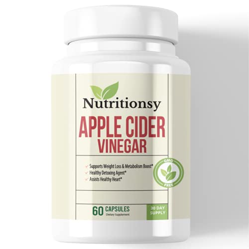 
                  
                    Nutritionsy Apple Cider Vinegar Capsules 1300mg, 60 Capsules- Extra Strength Apple Cider Vinegar Pills - Natural Digestion, Detox, Immune Support Apple Cider Powder & Cayenne Pepper for Enhanced Cleansing & Weight Loss , 60 Capsule - Nutritionsy
                  
                